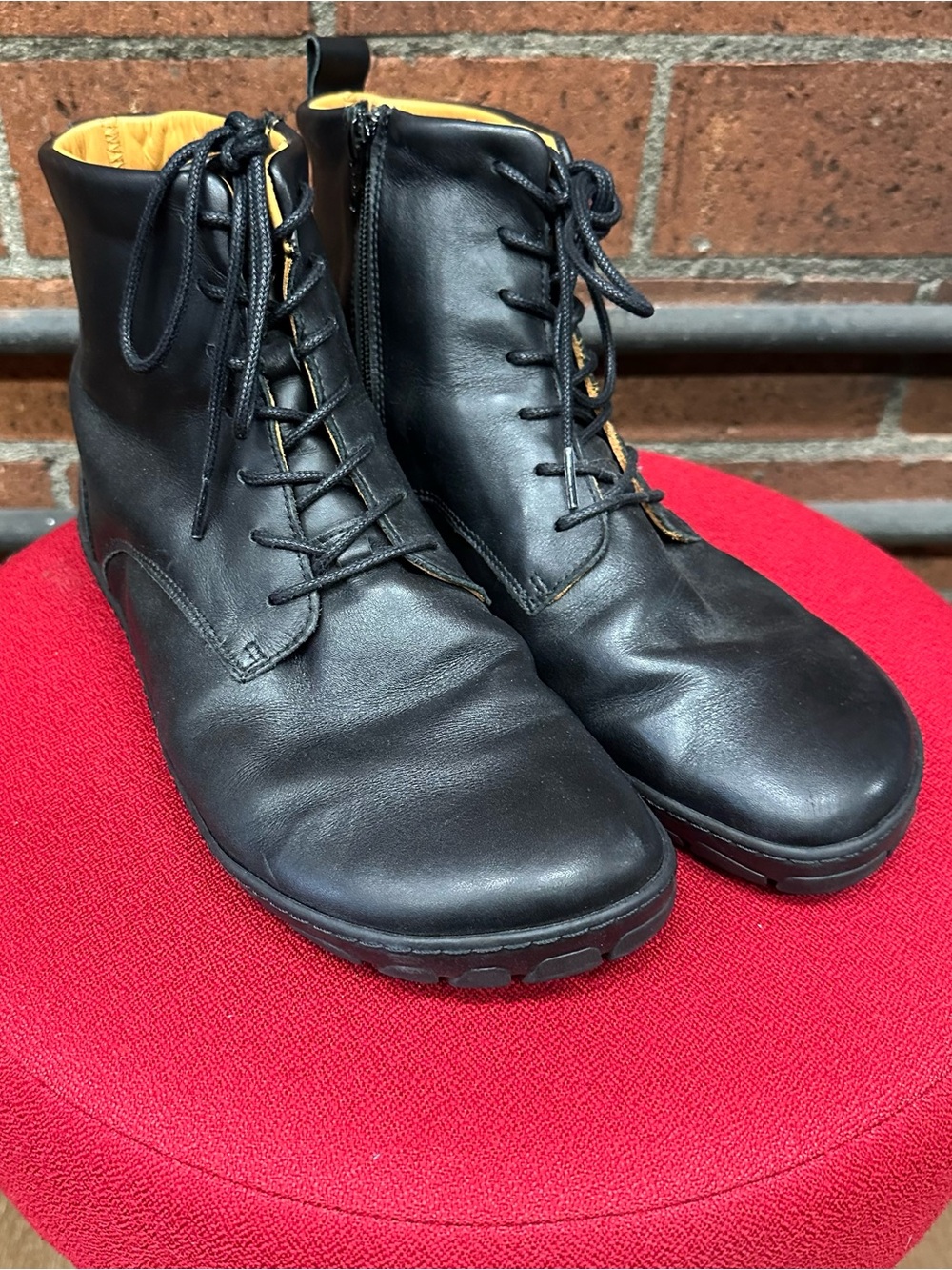 Men's Black Leather Lace-Up Ankle Boots